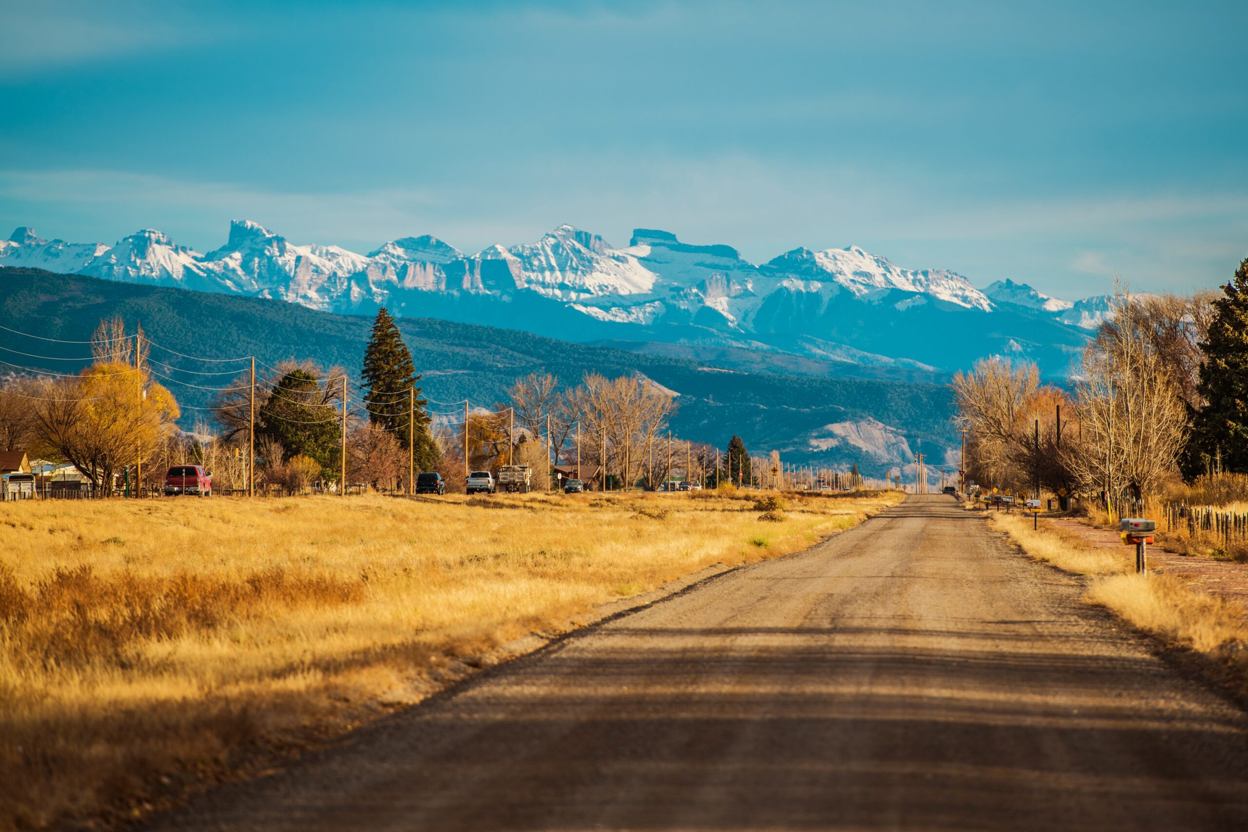 Durango Colorado US 550 Highway. Scenic Sunset and the Mountains Vista. United States of America.