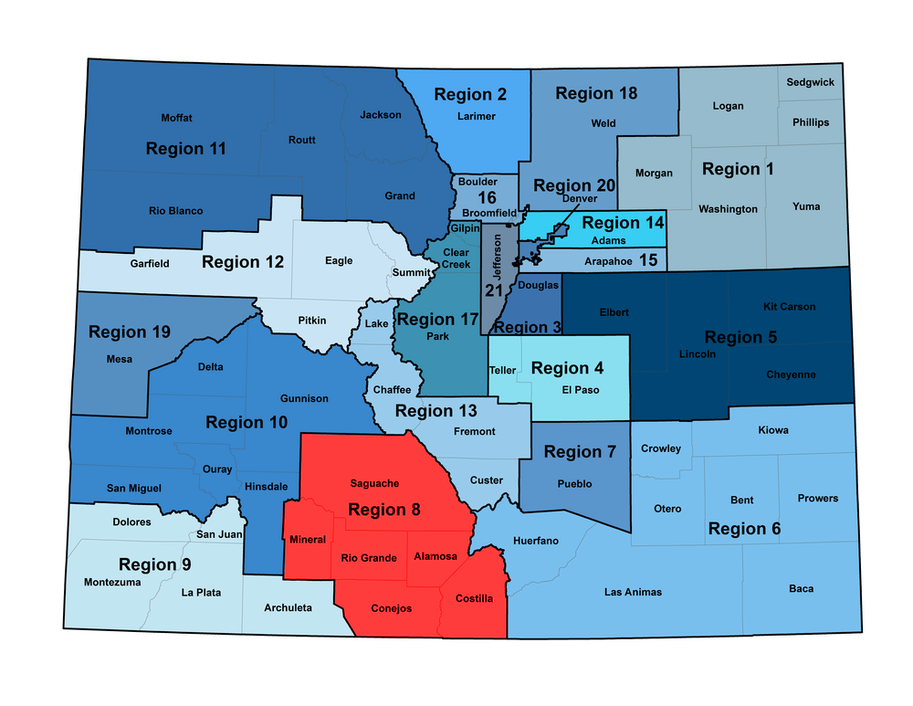 rhcregion8 Alamosa, Conejos, Costilla, Mineral, Rio Grande, and Saguache counties in Colorado